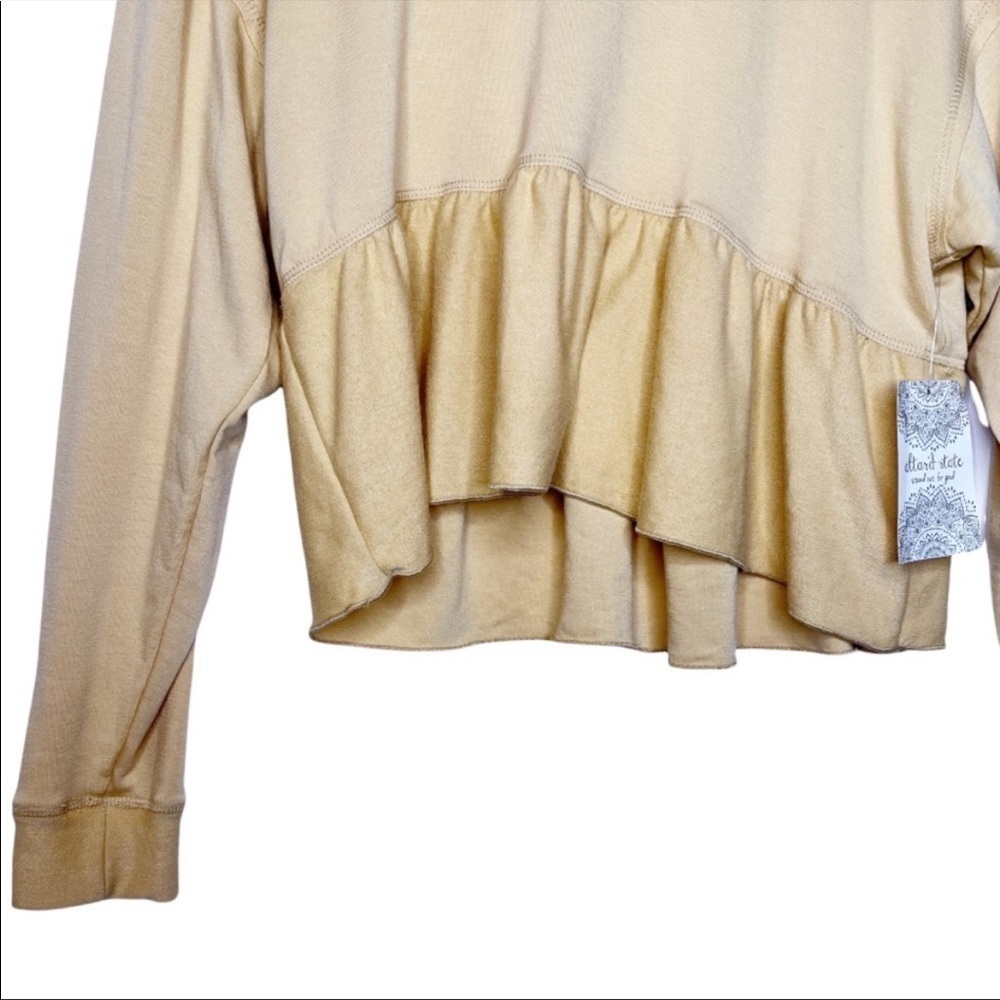 ALRAR’D STATE NWT Mica Ruffle Peplum Hem Top Size Medium in New Wheat Tan - Picture 14 of 16